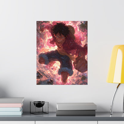 Monkey D. Luffy, One Piece Anime Gomu Gomu No Mi Matte Vertical Poster Wall Art