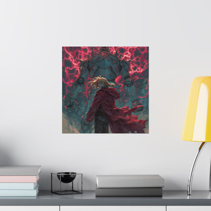 Edward and Alphonse Elric, Fullmetal Alchemist Brotherhood Anime Matte Vertical Poster Wall Art