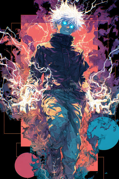 Gojo Satoru Jujutsu Kaisen Anime Posters, Matte Vertical Poster Wall Art