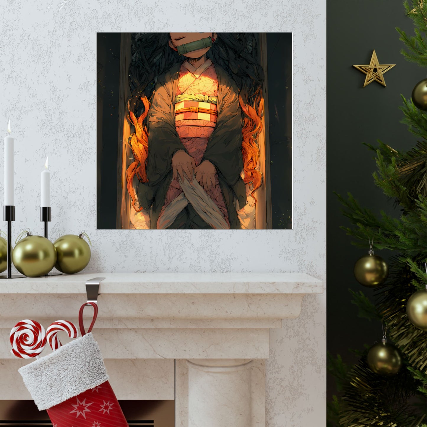 Sleeping Nezuko, Demon Slayer Anime Matte Vertical Poster Wall Art