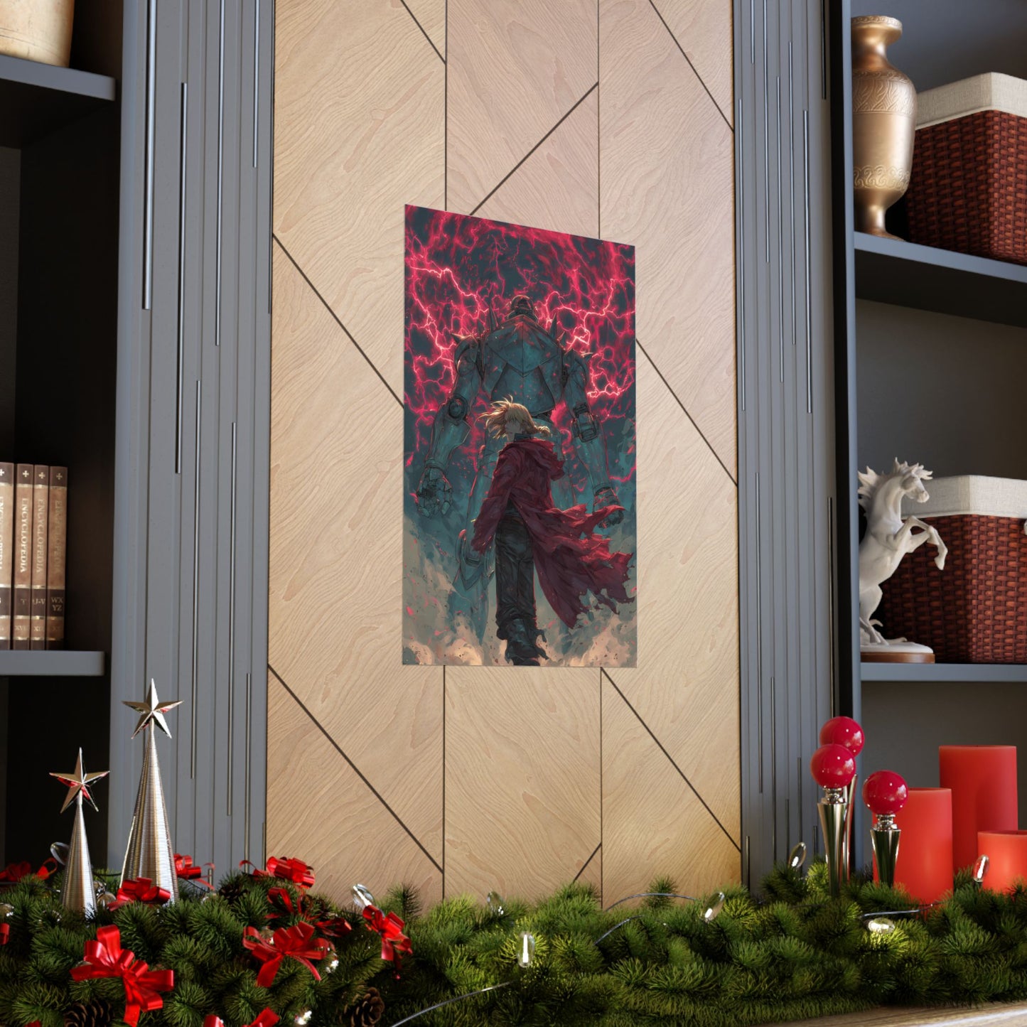 Edward and Alphonse Elric, Fullmetal Alchemist Brotherhood Anime Matte Vertical Poster Wall Art