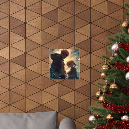 Saber and Emiya Shirou, Fate Stay Night Unlimited Blade Works Matte Vertical Poster Wall Art