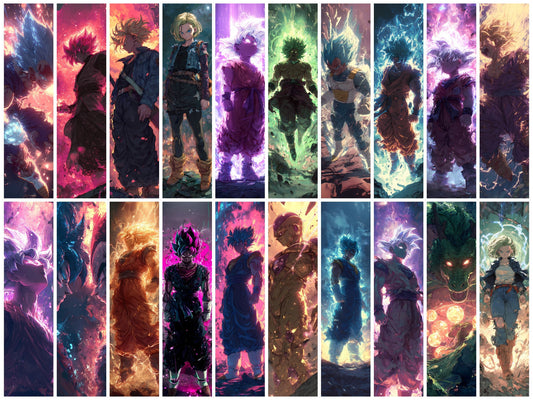 Collage of animated characters in various poses with colorful, gradient backgrounds.