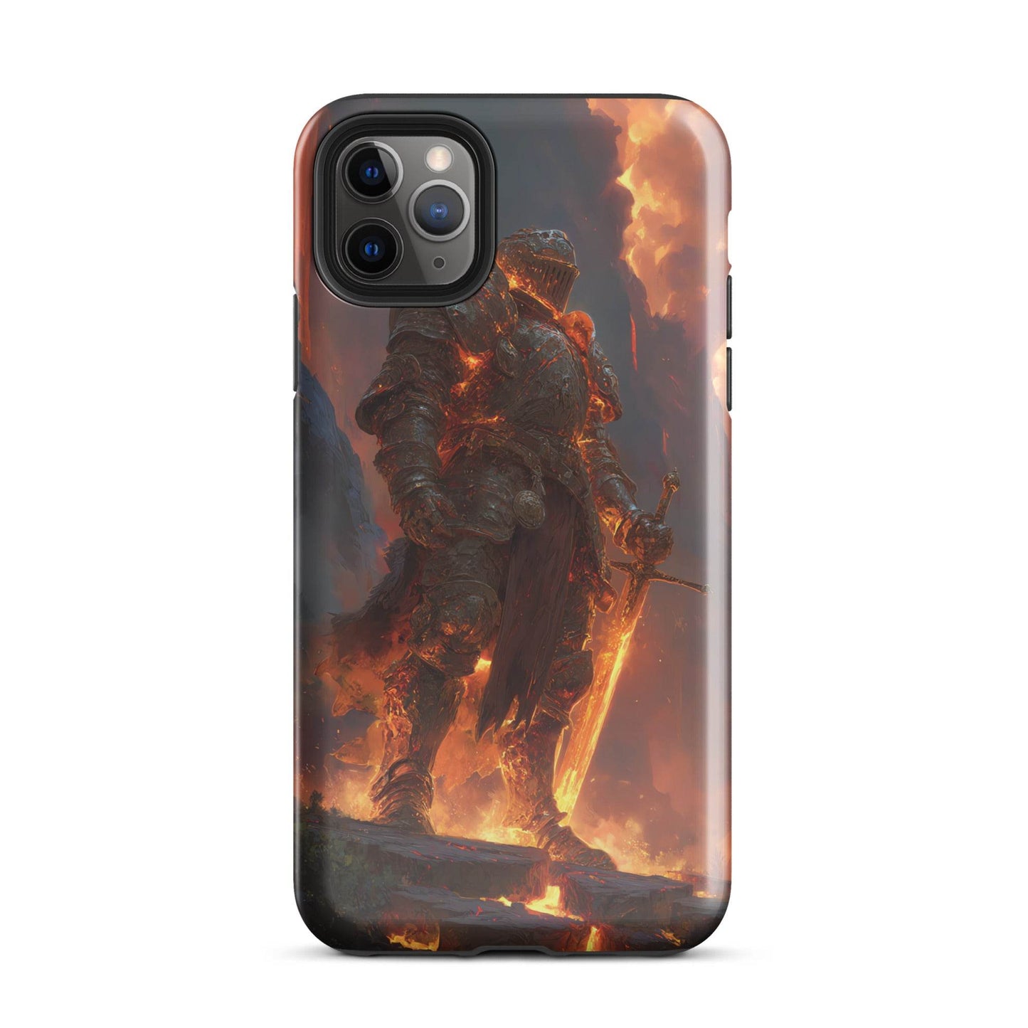 Fire Elemental Knight, Original Anime Art Tough Case for iPhone® - Chromavolt