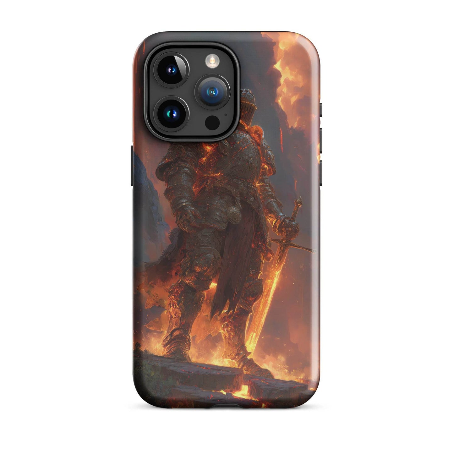Fire Elemental Knight, Original Anime Art Tough Case for iPhone® - Chromavolt