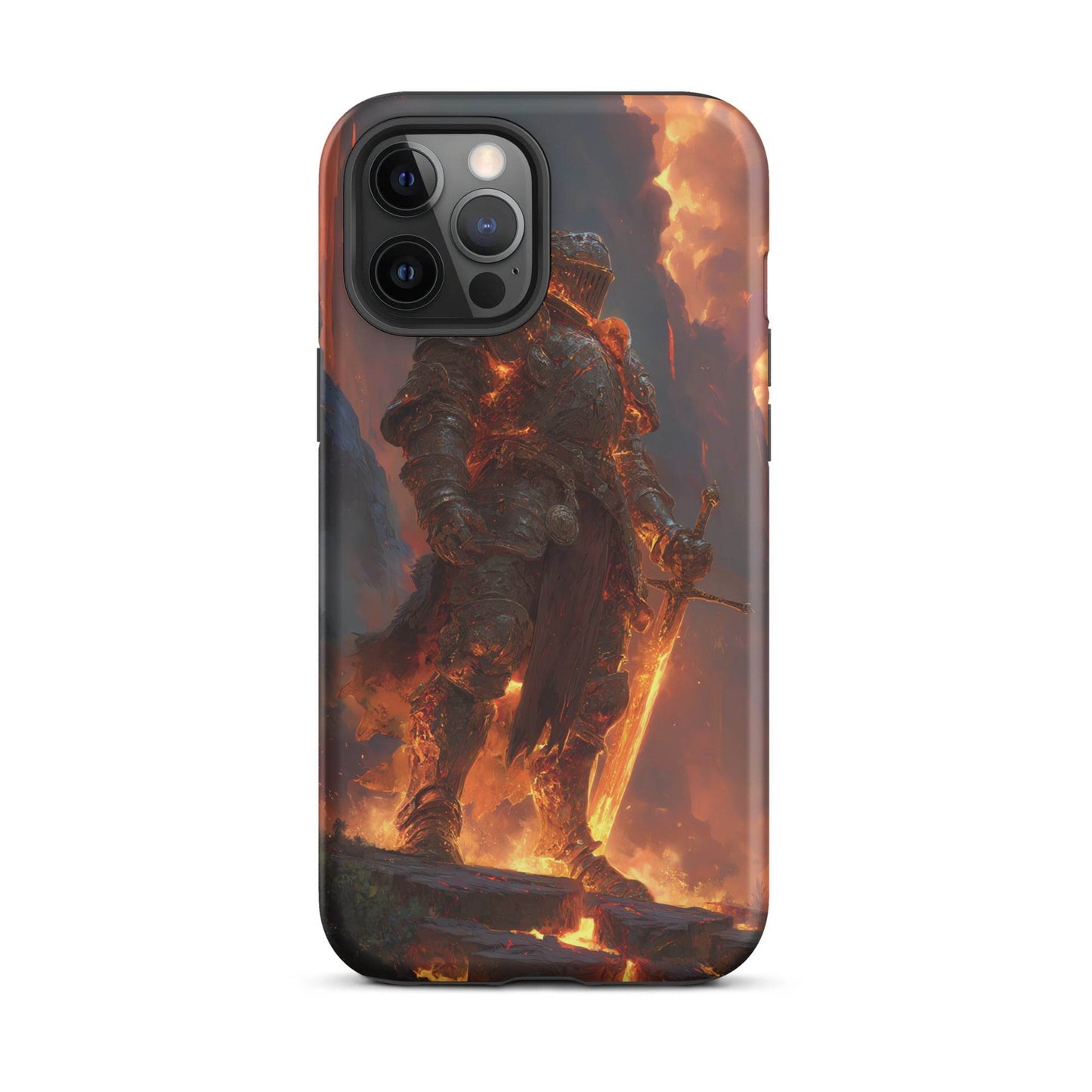 Fire Elemental Knight, Original Anime Art Tough Case for iPhone® - Chromavolt